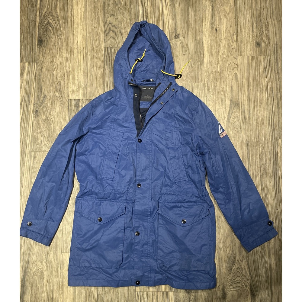Nautica Jeans Blue Long Sleeve Full Zip Jacket Mens Size L
